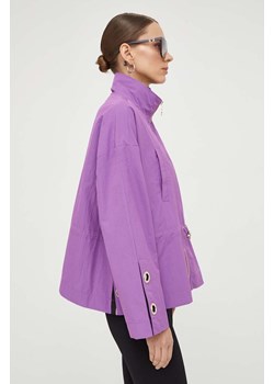 Liu Jo kurtka damska kolor fioletowy przejściowa oversize ze sklepu ANSWEAR.com w kategorii Kurtki damskie - zdjęcie 167718490