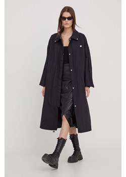HUGO kurtka damska kolor czarny przejściowa oversize ze sklepu ANSWEAR.com w kategorii Kurtki damskie - zdjęcie 167718514