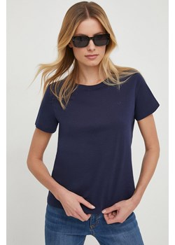Lauren Ralph Lauren t-shirt bawełniany damski kolor granatowy ze sklepu ANSWEAR.com w kategorii Bluzki damskie - zdjęcie 167718650
