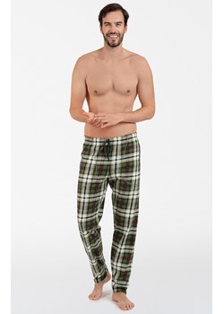 Męskie bawełniane spodnie piżamowe w kratę Seward, Kolor zielony-wzór, Rozmiar L, Italian Fashion ze sklepu Primodo w kategorii Piżamy męskie - zdjęcie 167720533