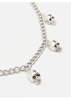 Cropp - Naszyjnik-łańcuch z czaszkami - srebrny ze sklepu Cropp w kategorii Naszyjniki męskie - zdjęcie 167730084