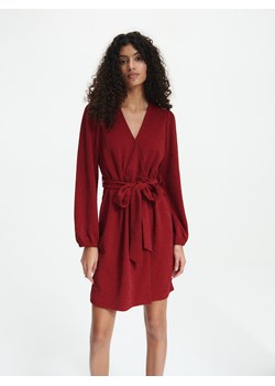 Reserved - Sukienka z paskiem - karminowy ze sklepu Reserved w kategorii Sukienki - zdjęcie 167730193