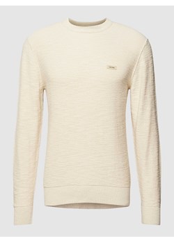 Sweter z dzianiny z naszywką z logo ze sklepu Peek&Cloppenburg  w kategorii Swetry męskie - zdjęcie 167731261