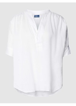 Bluzka z lnu z kołnierzem z lamówką model ‘RAYAN’ ze sklepu Peek&Cloppenburg  w kategorii Bluzki damskie - zdjęcie 167731433