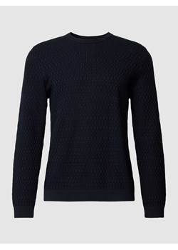 Sweter z dzianiny z fakturowanym wzorem model ‘Fabion’ ze sklepu Peek&Cloppenburg  w kategorii Swetry męskie - zdjęcie 167731500