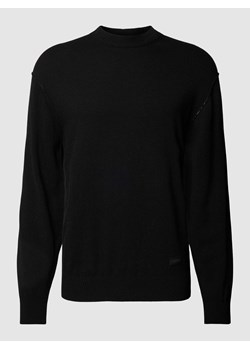 Sweter z dzianiny z naszywką z logo ze sklepu Peek&Cloppenburg  w kategorii Swetry męskie - zdjęcie 167731914