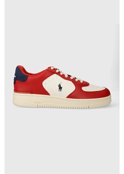 Polo Ralph Lauren sneakersy skórzane Masters Crt kolor czerwony 809931571002 ze sklepu ANSWEAR.com w kategorii Buty sportowe męskie - zdjęcie 167734401
