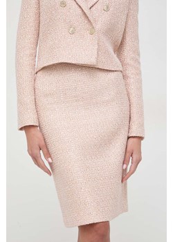 Twinset spódnica z domieszką wełny kolor różowy mini prosta ze sklepu ANSWEAR.com w kategorii Spódnice - zdjęcie 167735843