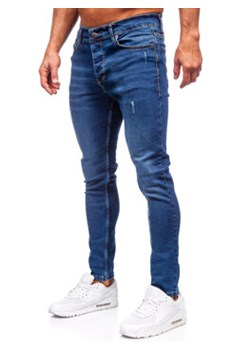 Granatowe spodnie jeansowe męskie slim fit Denley 6264 ze sklepu Denley w kategorii Jeansy męskie - zdjęcie 167739621