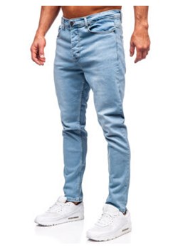 Niebieskie spodnie jeansowe męskie regular fit Denley 6324 ze sklepu Denley w kategorii Jeansy męskie - zdjęcie 167739631