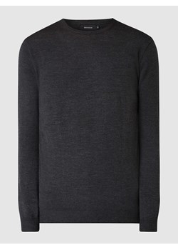 Sweter z dzianiny z wełny lana model ‘Margrate Merino’ ze sklepu Peek&Cloppenburg  w kategorii Swetry męskie - zdjęcie 167740341