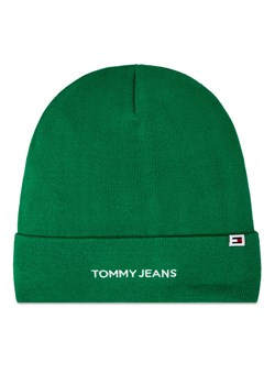 Czapka Tommy Jeans Tjw Linear Logo Beanie AW0AW15843 Olympic Green L4B ze sklepu eobuwie.pl w kategorii Czapki zimowe damskie - zdjęcie 167741064