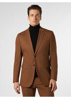 Selected Męska kurtka modułowa Mężczyźni Slim Fit brązowy jednolity ze sklepu vangraaf w kategorii Marynarki męskie - zdjęcie 167743543