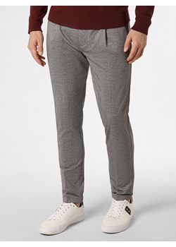 Finshley & Harding Spodnie - Tyler Mężczyźni Sztuczne włókno szary w kratkę ze sklepu vangraaf w kategorii Spodnie męskie - zdjęcie 167743554