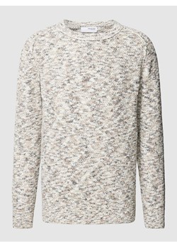 Sweter z dzianiny z efektem melanżu i okrągłym dekoltem ze sklepu Peek&Cloppenburg  w kategorii Swetry męskie - zdjęcie 167745624