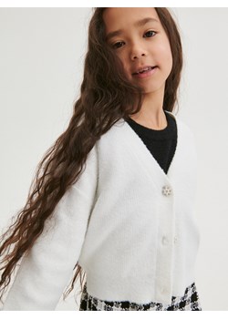 Reserved - Kardigan z ozdobnymi guzikami - złamana biel ze sklepu Reserved w kategorii Swetry dziewczęce - zdjęcie 167750661