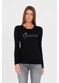 GUESS Czarny sweter z cyrkoniami, Wybierz rozmiar XS ze sklepu outfit.pl w kategorii Swetry damskie - zdjęcie 167757733
