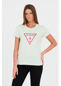 GUESS Zielony t-shirt Original Tee, Wybierz rozmiar L ze sklepu outfit.pl w kategorii Bluzki damskie - zdjęcie 167757764