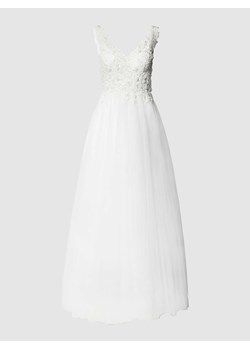 Suknia ślubna z ozdobnymi kamieniami i kwiatową koronką ze sklepu Peek&Cloppenburg  w kategorii Sukienki - zdjęcie 167764761