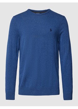 Sweter z dzianiny z wełny z wyhaftowanym logo ze sklepu Peek&Cloppenburg  w kategorii Swetry męskie - zdjęcie 167765851