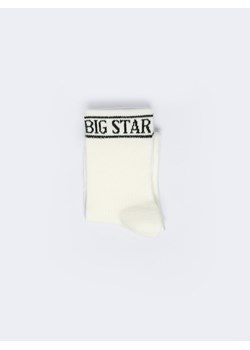 Skarpety damskie w prążek z napisem BIG STAR białe Marcolia 101 ze sklepu Big Star w kategorii Skarpetki damskie - zdjęcie 167766094