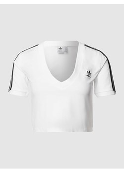 T-shirt o krótkim kroju z paskami z logo ze sklepu Peek&Cloppenburg  w kategorii Bluzki damskie - zdjęcie 167769463