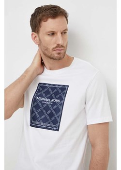 Michael Kors t-shirt bawełniany męski kolor biały z aplikacją ze sklepu ANSWEAR.com w kategorii T-shirty męskie - zdjęcie 167770094