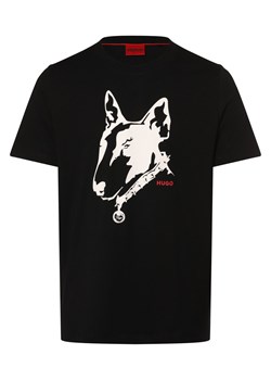 HUGO Koszulka męska - Dammock Mężczyźni Bawełna czarny nadruk ze sklepu vangraaf w kategorii T-shirty męskie - zdjęcie 167771980