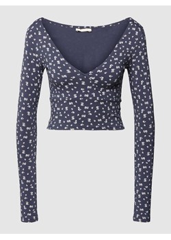 Bluzka krótka z długim rękawem i kwiatowym wzorem na całej powierzchni ze sklepu Peek&Cloppenburg  w kategorii Bluzki damskie - zdjęcie 167774354