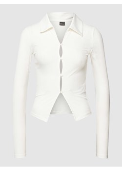 Bluzka z długim rękawem i efektem prążkowania model ‘CASSIE’ ze sklepu Peek&Cloppenburg  w kategorii Bluzki damskie - zdjęcie 167776542