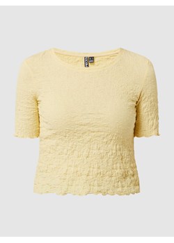 T-shirt krótki z tkaną fakturą model ‘Harlow’ ze sklepu Peek&Cloppenburg  w kategorii Bluzki damskie - zdjęcie 167776772