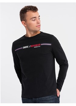 Longsleeve męski z nadrukiem - czarny V1 OM-LSPT-0119 ze sklepu ombre w kategorii T-shirty męskie - zdjęcie 167778071