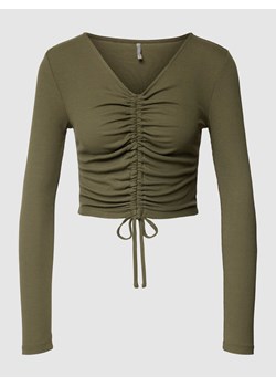 Bluzka krótka z długim rękawem i efektem prążkowania model ‘SHIA’ ze sklepu Peek&Cloppenburg  w kategorii Bluzki damskie - zdjęcie 167779054