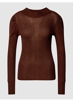 Bluzka z długim rękawem i efektem prążkowania model ‘Luretta’ ze sklepu Peek&Cloppenburg  w kategorii Bluzki damskie - zdjęcie 167785293