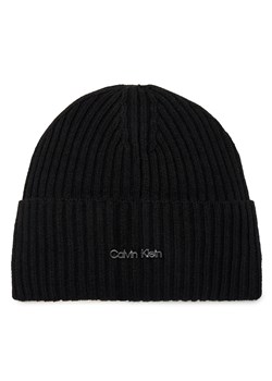 Czapka Calvin Klein Ck Must Logo Beanie K60K611401 Czarny ze sklepu eobuwie.pl w kategorii Czapki zimowe damskie - zdjęcie 167787304