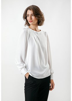 Biała bluzka z asymetrycznymi zakładkami ze sklepu Molton w kategorii Bluzki damskie - zdjęcie 167788864