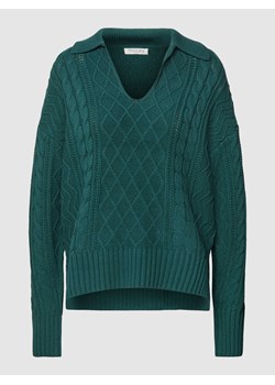 Sweter z dzianiny z wzorem warkocza ze sklepu Peek&Cloppenburg  w kategorii Swetry damskie - zdjęcie 167789694