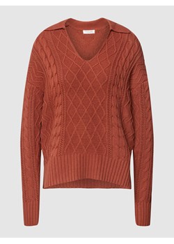 Sweter z dzianiny z wzorem warkocza ze sklepu Peek&Cloppenburg  w kategorii Swetry damskie - zdjęcie 167791100