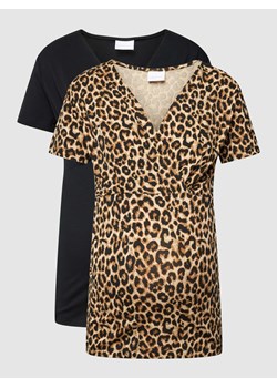 T-shirt ciążowy z dekoltem w serek model ‘TESS’ ze sklepu Peek&Cloppenburg  w kategorii Bluzki ciążowe - zdjęcie 167793464
