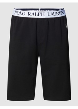 Spodnie z dzianiny dresowej z elastycznym pasem z logo model ‘FLEECE’ ze sklepu Peek&Cloppenburg  w kategorii Spodenki męskie - zdjęcie 167793803