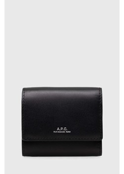 A.P.C. portfel skórzany Compact Lois Small kolor czarny PXBMW.H63453.LZZ ze sklepu PRM w kategorii Portfele damskie - zdjęcie 167798521