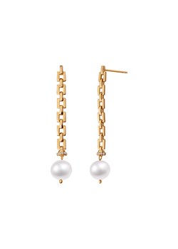 Kolczyki srebrne pozłacane z perłami i cyrkoniami - Pearls ze sklepu YES.pl w kategorii Kolczyki - zdjęcie 167803114