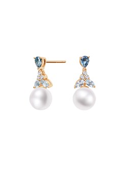 Kolczyki złote z perłami, topazami i diamentami ze sklepu YES.pl w kategorii Kolczyki - zdjęcie 167803434