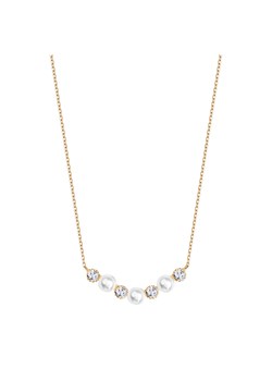 Naszyjnik srebrny pozłacany z perłami i cyrkoniami - Pearls of Sky ze sklepu YES.pl w kategorii Naszyjniki - zdjęcie 167803591