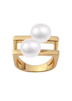 Pierścionek srebrny pozłacany z perłami - Pearls ze sklepu YES.pl w kategorii Pierścionki - zdjęcie 167804082