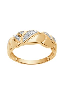 Pierścionek z dwukolorowego złota z diamentami ze sklepu YES.pl w kategorii Pierścionki - zdjęcie 167804354