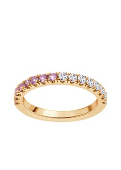 Pierścionek złoty z różowymi szafirami i diamentami ze sklepu YES.pl w kategorii Pierścionki - zdjęcie 167804622