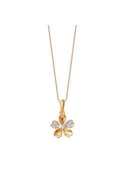 Zawieszka z dwukolorowego złota z diamentami - kwiat ze sklepu YES.pl w kategorii Zawieszki - zdjęcie 167804911