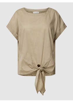 Bluzka z bawełny z wiązanym detalem ze sklepu Peek&Cloppenburg  w kategorii Bluzki damskie - zdjęcie 167808394