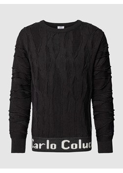 Sweter z dzianiny z fakturowanym wzorem ze sklepu Peek&Cloppenburg  w kategorii Swetry męskie - zdjęcie 167810833